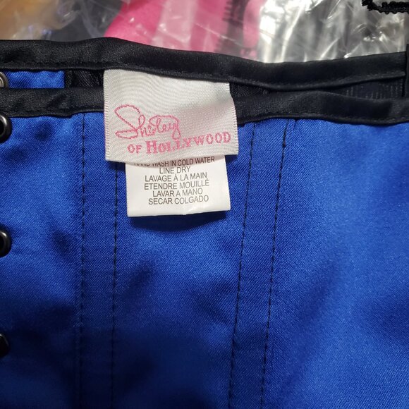 Blue Satin & Blac kace Bustier Corset – Size 34 (NWT) 💙 - Picture 3 of 7